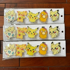 Tira de 5 Hebillas Animadas - Pokemon Pikachu, Misty, Psyduck