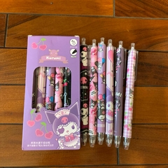 [Set De 6 Lapiceras] Kuromi -Tinta Negro Retráctil Calidad Premium - comprar online
