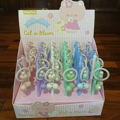 [L4] Set de 3 Lapicera con Colgante Perla y Corazón Tinta Azul AL AZAR - comprar online