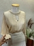 BLUSA COM RENDA GOLA E PONTEIRA PUNHO 1272 - loja online