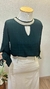 BLUSA COM RENDA GOLA E PONTEIRA PUNHO 1272