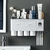 Dispensador de Creme dental com conjunto organizador de escova de dentes e utensílios para banho