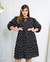 VESTIDO HELOISA 3/4 - VISCOLINHO FORRADA - POÁ PRETO