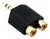 Adaptador 2 Jacks Hembra Rca A Plug 3.5mm Estéreo Steren - comprar online