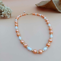 COLAR PÉROLA LARANJA - Primajoia