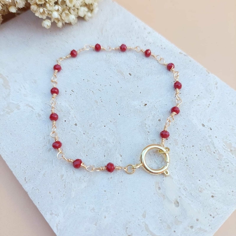 PULSEIRA CRISTAL VERMELHO