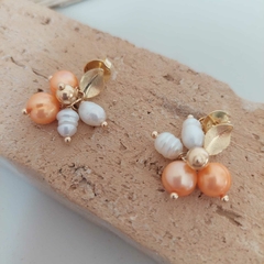 BRINCO PÉROLA LARANJA - Primajoia