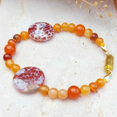 PULSEIRA ÁGATA LARANJA - comprar online