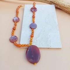 COLAR ÁGATA LARANJA