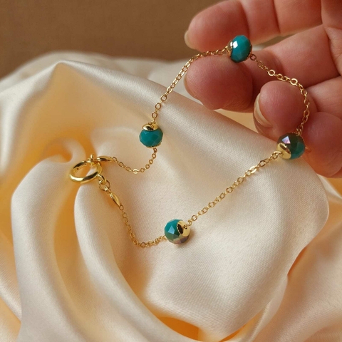 PULSEIRA OURO E CRISTAL