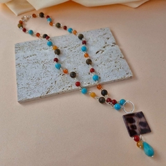 COLAR CALCEDÔNIA E ÁGATA LARANJA - comprar online