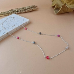 COLAR HEMATITA E JADE