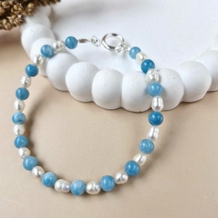 PULSEIRA CALCEDÔNIA E PÉROLA - Primajoia
