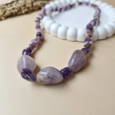 COLAR CASCALHO AMETISTA