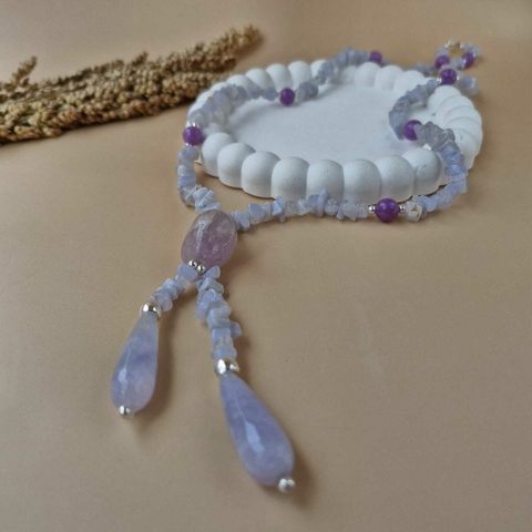 COLAR ÁGATA CELESTE