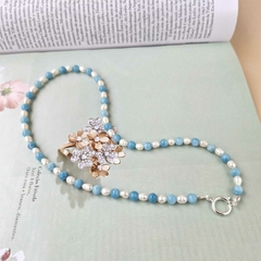 COLAR CALCEDÔNIA E PÉROLA - Primajoia