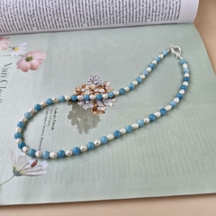 Imagem do COLAR CALCEDÔNIA E PÉROLA