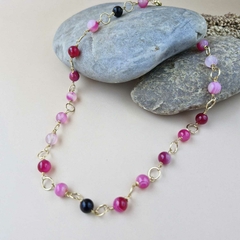 COLAR JADE PINK E ROSA