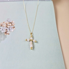 COLAR CRUCIFIXO ROSA - Primajoia