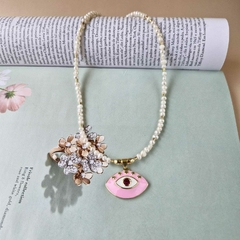 COLAR OLHO GREGO E PEROLA - comprar online