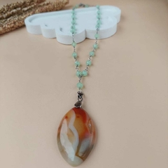 COLAR CRISTAL VERDE E ÁGATA - comprar online