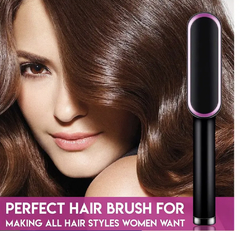 Escova Alisadora 5 em 1 - Alisa, Seca, Hidrata, Modela e Anti-Frizz