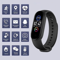 Relógio inteligente inteligente m5 smartband com pulseira - comprar online