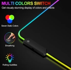 Mouse Pad Gamer Grande Speed Borda Led 7 Cores Rgb Impermeável - comprar online