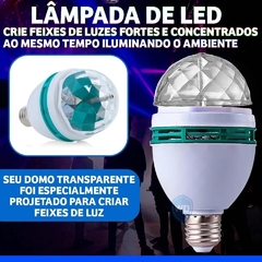 Lâmpada Led Globo Colorida Rotativa Giratória Festa Boate RGB Holográfico Inteligente com Frete Grátis