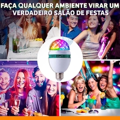 Imagem do Lâmpada Led Globo Colorida Rotativa Giratória Festa Boate RGB Holográfico Inteligente com Frete Grátis