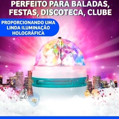 Lâmpada Led Globo Colorida Rotativa Giratória Festa Boate RGB Holográfico Inteligente com Frete Grátis - loja online