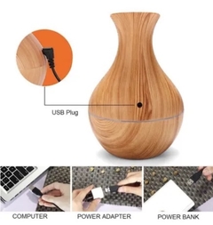 Difusor Umidificador de Ar & Aromatizador de Ambientes Tipo Madeira Vaso - Tandara Shop