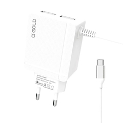 Kit Carregador De Celular com Fonte fio tipo C Turbo Duplo Usb Cabo Recarga Rápida Turbo - Entrega Rápida para Todo o Brasil - comprar online