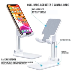Suporte Universal Para Celular/Tablet Dobrável e Portátil Ajustável e Ergonômico Apoio p/ Mesa