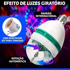 Lâmpada Led Globo Colorida Rotativa Giratória Festa Boate RGB Holográfico Inteligente com Frete Grátis - Tandara Shop