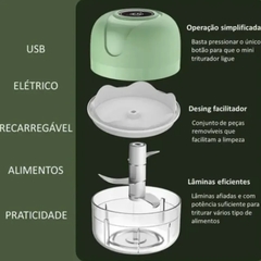 Mini Processador Elétrico de Alimentos Portátil c/ 3 lâminas de Aço Inox USB 250 ml Bivolt na internet