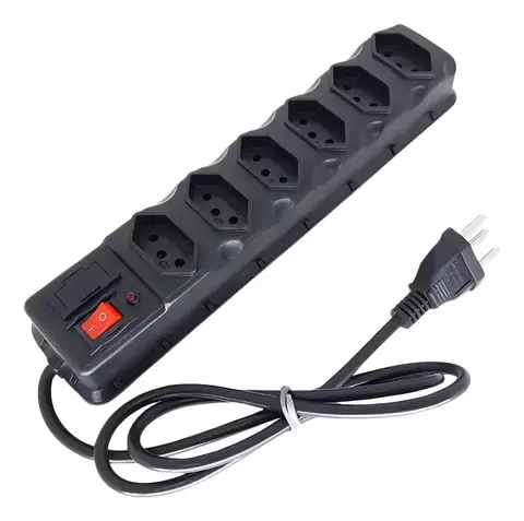 EXTENSÃO ELÉTRICA 6 TOMADAS 85CM