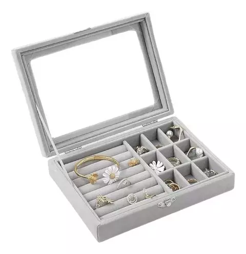 PORTA JOIAS COM VIDRO MÉDIO