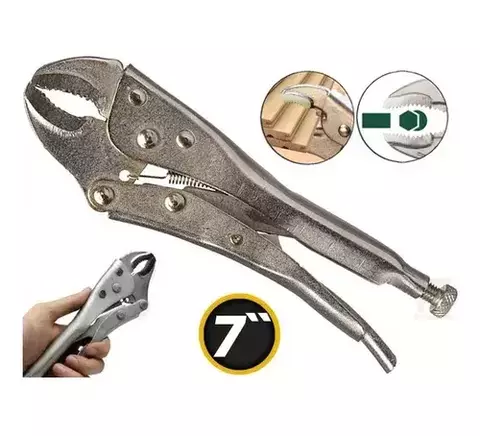 ALICATE DE PRESSÃO 7' BICO CURVO AÇO