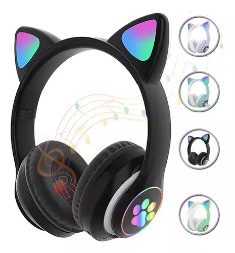 FONE SEM FIO GATINHO LED