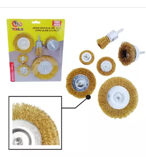 FBG-3104 JOGO ESCOVA DE AÇO 6 PÇ