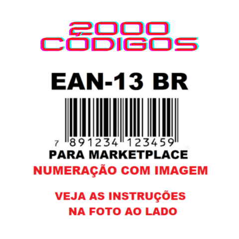 2000 Códigos De Barras Com Imagem Ean13 789 Para Marketplace - Oferta