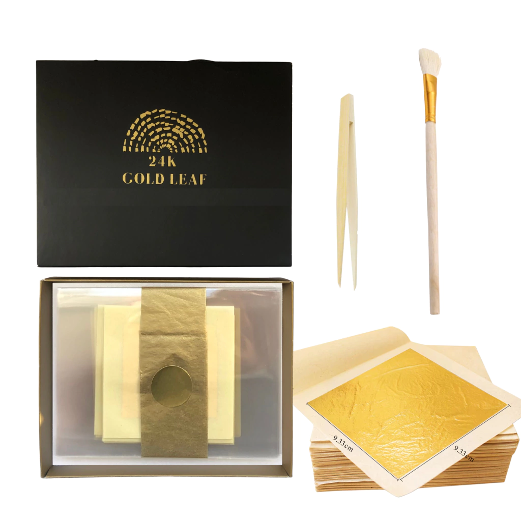 20 Láminas Oro Genuino Comestible 24 K 9.33 x 9.33cm. Gastronomía Belleza Spa Gourmet