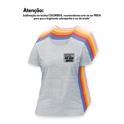 Camiseta Personalizada Baby Look Colorida de Poliéster Gravada com Sublimação - loja online