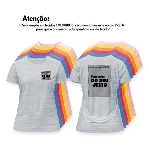 Camiseta Personalizada Baby Look Colorida de Poliéster Gravada com Sublimação