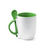 Caneca Personalizada de Cerâmica Branca Base Curva com Colher, Interior e Alça Colorido 325ml - comprar online