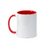 Caneca Personalizada de Cerâmica Branca com Interior e Alça Colorida 325ml