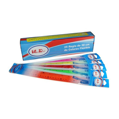 REGLA DE PLASTICO FLEXIBLE 30CMS MARROS