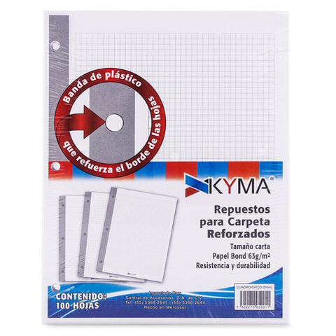 HOJA PARA CARPETA CARTA REFORZADA C5 C/100 KYMA