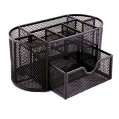 ORGANIZADOR DE ESCRITORIO METALICO MALLA NEGRO ORM9 MAE